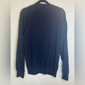 Men’s 2XL Mock Turtleneck Sweater.   F/X Fusion Navy Blue 55% Cotton 45% Acrylic